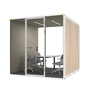 Cabina de oficina modular para interiores con aislamiento acústico, cabina de reuniones con toma de corriente integrada, ventilación, cabina de oficina grande - Product Image 5