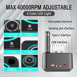 เครื่องเจียรเล็บอะคริลิค OBOX Plastic Flame 40000RPM สำหรับทำเล็บมือและเล็บเท้า พร้อมหัวเจียร 6 แบบ สายขัด 36 แบบ ใช้ไฟฟ้าไร้สาย - Product Image 6