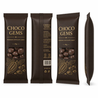Sachets d'emballage alimentaire en plastique Mylar à fenêtre, plats, individuels, pour bonbons au chocolat, dragées et cadeaux