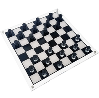 Jeu d'échecs en plexiglas sur mesure, jeu de dames en acrylique noir et transparent de luxe