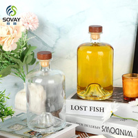 100ml 250ml 375ml 500ml Vodka Spirits Gin Rhum Tequila Bouteille en verre vide clair pour liqueur de vin avec liège
