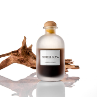 Bouteilles en verre rondes givrées rechargeables vides 100 ML 250 ML 375 ML 500 ML pour boissons et vin glacé avec bouchon