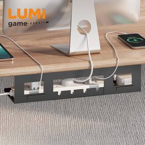 ถาดจัดเก็บสายไฟใต้โต๊ะ CC11-13-1 ขนาดใหญ่ วัสดุเหล็ก พร้อมตะขอเกี่ยวสกรู สำหรับจัดระเบียบสายไฟในสำนักงานและบ้าน - Product Image 1