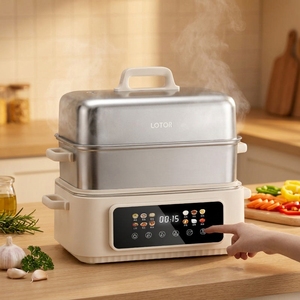 Casserole électrique à <span class=keywords><strong>grande</strong></span> <span class=keywords><strong>capacité</strong></span> 1500W en acier inoxydable avec fonction de sécurité, <span class=keywords><strong>cuiseur</strong></span> <span class=keywords><strong>vapeur</strong></span> électrique domestique - Product Image 1