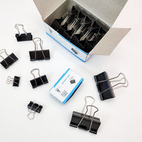 Venta al por mayor de fábrica Oficina Escuela Papelería Oem Odm Black Binder Clip Long Tail Metal Clip Binding Ticket Clips