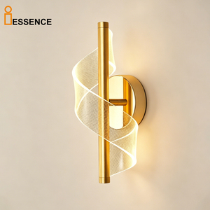 Applique Murale Spirale Moderne Dorée à LED, <span class=keywords><strong>Luminaire</strong></span> Mural de Luxe pour Intérieur, Style Art Déco, Idéal Salon, Chambre, Éclairage Domestique - Product Image 1