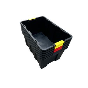 27 gallon màu đen có thể khóa nhựa <span class=keywords><strong>Tote</strong></span> hộp có nắp đậy màu vàng cho kho lưu trữ - Product Image 3