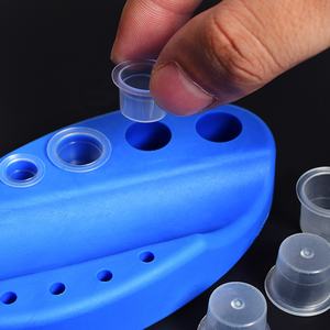 100 قطعة S/<span class=keywords><strong>M</strong></span>/L البلاستيك المتاح Microblading الوشم الكؤوس الحبر تجميل دائم الصباغ واضح حامل غطاء حاوية الوشم التبعي - Product Image 3