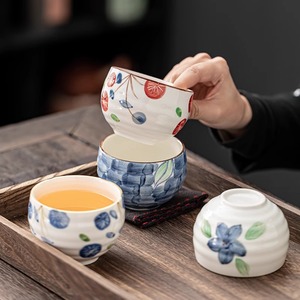 <b>Ceramic</b> Hand Painted Tea <b>Cup</b> With Flower Pattern Retro Design For Afternoon Tea - Product Image 1