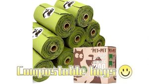 Bolsas para excremento de perro impresas, 100% a prueba de fugas, biodegradables, sin perfume, ecológicas y desechables para animales pequeños, en oferta. - Product Image 2