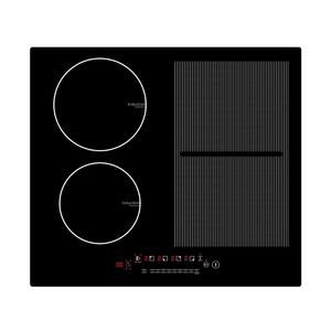 Table de cuisson à <span class=keywords><strong>induction</strong></span> flexible à zone libre de 60 cm à 3 brûleurs avec <span class=keywords><strong>plaque</strong></span> <span class=keywords><strong>blanche</strong></span> - Product Image 2