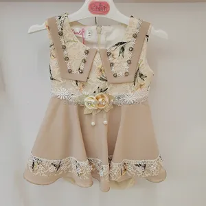 Elsali מפעל מותאם אישית מודפס תינוק מתוק שמלת בובת תינוק שמלה עם מכנסיים 2 חתיכה תינוק בוטיק ילדה שמלה