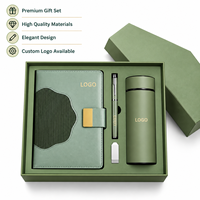 Ensemble cadeau personnalisé avec bloc-notes magnétique en cuir PU A5, gobelet isotherme, stylo, clé USB, avec boîte et sac pour les réunions de bureau, cadeaux d'entreprise