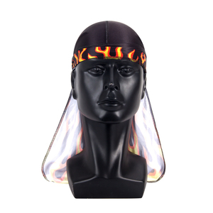 <span class=keywords><strong>Durag</strong></span> personnalisé flamme rouge avec logo <span class=keywords><strong>Durag</strong></span> personnalisé soyeux Designer <span class=keywords><strong>Durag</strong></span> vente en gros Hip Hop <span class=keywords><strong>bleu</strong></span> feu Durags pour hommes - Product Image 4