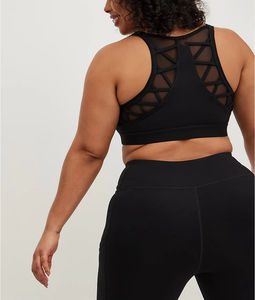 2025 OEM Damen Sport BraYoga Plus Size Mesh Crop Top Fitness Laufen Stoß fester Yoga BH Hohl Abnehmbare Cups Yoga Sport BH - Product Image 6