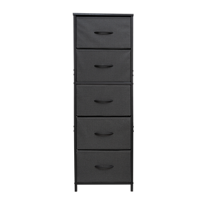 Cómoda de tela Hua Cheng con 5 cajones, MDF, acero inoxidable, organizador de almacenamiento moderno para dormitorio, gabinete independiente - Product Image 2