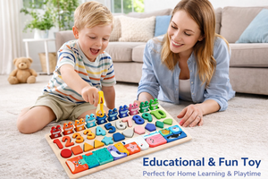 لعبة تعليمية مونتيسوري خشبية لوحة مطابقة الأرقام تعزز التعرف على الأرقام لأنشطة الرياضيات في فصول ما قبل المدرسة - Product Image 2