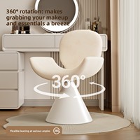 Tabouret de maquillage rotatif en métal, chaise de coiffeuse moderne et minimaliste pour la maison, banc de dressing haut de gamme avec dossier