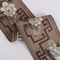 Ruban floral brodé 100% polyester écologique pour textiles de maison et sacs, échantillon gratuit disponible en rouleau