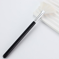 Pinceau éventail pour masque facial à l'acide, avec logo personnalisé, pour salon de beauté et spa, manche en bois, poils synthétiques, pour l'application de maquillage