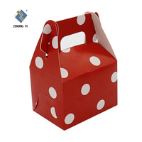 Boîtes d'emballage de gâteaux simples en carton rose blanc, Design imprimé personnalisé, boîte en papier de beignet de taille Mini avec poignée
