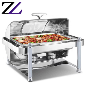 Morden shenfing <span class=keywords><strong>pyrex</strong></span> dishe – accessoires de restauration rotatifs, chafer de restauration à roulettes rectangulaires empilables - Product Image 2