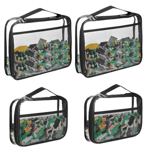 Papelera transparente Bliss con <span class=keywords><strong>caja</strong></span> de almacenamiento con cremallera Organizadores de juguetes ordenados y bolsas de almacenamiento Paquete de 2 tamaños y 4 - Product Image 1