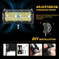 DXZ 2 Stück 7 Zoll 240W 9-30V LED-Pods Würfel-Lichtleiste 6-Modus Stroboskop Straßen-/Graben-Nebelscheinwerfer-Kit Amber Weiß Universelle Passform