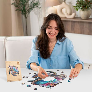 Support de vente directe d'usine personnalisation <span class=keywords><strong>tortue</strong></span> de corail enfants jouets puzzles en <span class=keywords><strong>bois</strong></span> pour le jeu en famille - Product Image 6