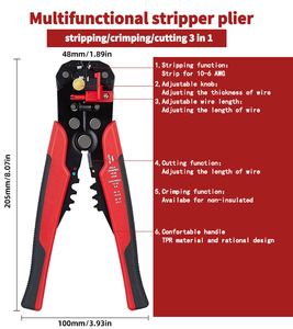 Cắt Crimping Thiết Bị Đầu Cuối Thợ Điện Công Cụ Sửa Chữa Kit Đa Chức Năng Tự Động 0.2-6 Mm2 Dây Vũ Nữ Thoát Y Cáp Tước Kìm - Product Image 5