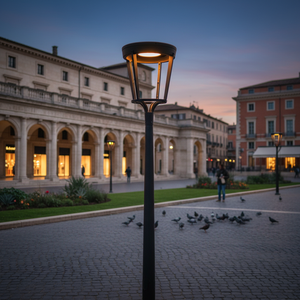 Farol de Jardín Cilíndrico de Cuatro Brazos, Iluminación Exterior, Luminaria Urbana, Iluminación de Parques, Iluminación de Áreas Públicas - Product Image 2