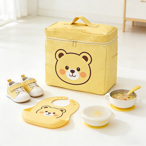 Organizador de juguetes <span class=keywords><strong>para</strong></span> bebés, bolsa de almacenamiento de juguetes <span class=keywords><strong>para</strong></span> niños con estampado de oso, bolsa organizadora portátil con asa reforzada, tela con cremallera suave - Product Image 2