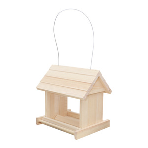 Mangeoire à oiseaux en bois rectangulaire, en bois massif, suspendue, écologique, attirant les oiseaux en extérieur, ornement de bureau - Product Image 4