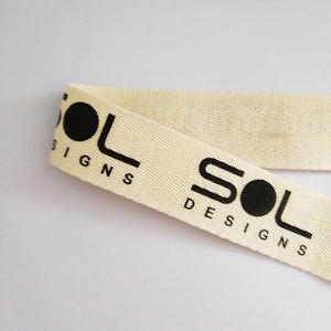 Fabrika doğrudan satış özel logo pamuk DIY dokuma bant 1 inç doğal renk toptan 25mm balıksırtı pamuk şerit baskılı - Product Image 4