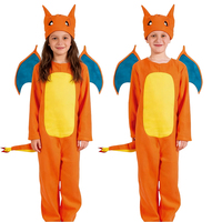 Fabricant certifié CE CPC UKCA, fourniture directe, costume de dragon fantaisie pour enfants unisexe sur mesure avec ailes et chapeau en polyester