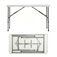 Table de camping pliable en plastique ultralégère réglable en hauteur (55/74/90 cm) pour événements et barbecues