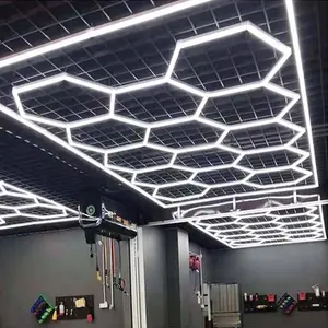 Commercieel Werklicht 42W Aluminium Honingraatlamp Verlichting Voor Garage Zeshoek Led Licht Voor Werkplaats Gym