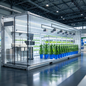 Smart Automated HDPE Cladding Smart Container Greenhouse Full Spectrum LED <b>Grow</b> <b>Lights</b> Automatic Aeroponic Irrigation Setup - Product Image 1