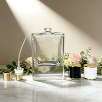 Flacon pulvérisateur de parfum de luxe 50 ml en verre transparent haut de gamme, atomiseur vide personnalisé, flacons de parfum à fine brume avec boîte