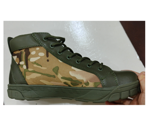 Botas de Tobillo DFC01 en Verde, Negro y Caqui con Camuflaje, Parte Superior de Gamuza, Material de Lona y Cuero - Product Image 3