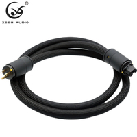 Câble d'alimentation audiophile YIVO XSSH DIY OFC OD16.5mm avec prise US/EU IEC 250V 15A en PVC pour voiture, câble d'alimentation HIFI, câble d'alimentation pour amplificateur