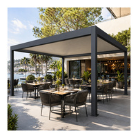 Fontaine de jardin contemporaine de luxe en aluminium pour l'extérieur, imperméable, pour restaurant, patio, gazebo en aluminium, pergola commerciale d'extérieur