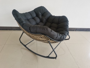 Confortável relaxe balançando a cadeira do balanço do rattan do quarto do balcão da cadeira com cadeiras de balanço exteriores do coxim macio - Product Image 6
