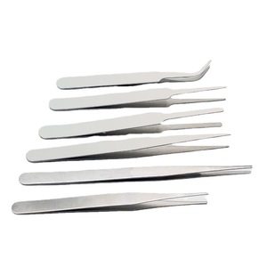 Pinzas de acero inoxidable, puntas rectas y curvas para decoración de uñas, pequeños clips hechos a mano con puntas de diamantes de imitación, acero inoxidable de precisión - Product Image 2