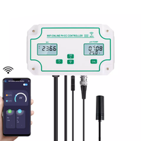 Testeur de qualité de l'eau numérique WiFi 3-en-1 (pH, EC, Température) avec précision de 0,5 pH, moniteur intelligent contrôlable par application pour aquarium et piscine