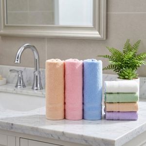 Serviettes de toilette et débarbouillettes réutilisables 100 % coton tissé, couleur unie, ultra absorbantes pour usage hôtelier et nettoyage du visage - Product Image 3