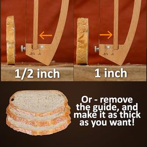 Cortador de Pan Casero Ajustable con Diseño de Arco, Fácil de Usar, Corta Rebanadas Uniformes, con Guías de Grosor de 1/2 y 1 Pulgada - Product Image 3