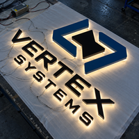 Enseigne de devanture personnalisée, lettres en relief 3D éclairées par l'avant, signalétique de façade en acier inoxydable pour entreprise, usine, bâtiment commercial