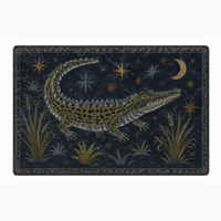 Tapis moderne en polyester, imprimé crocodile, bordure botanique en faux velours, fabriqué à la machine, pour la décoration intérieure