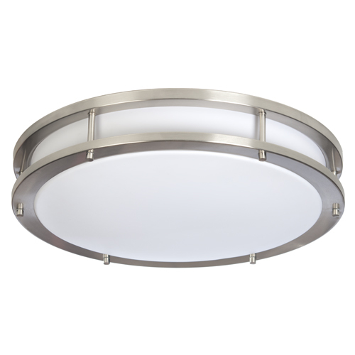 Hotel Home Room Lamps 10" 12" 14" 18" W Brushed Nickel Ceiling Light with Frosted Glass Shade